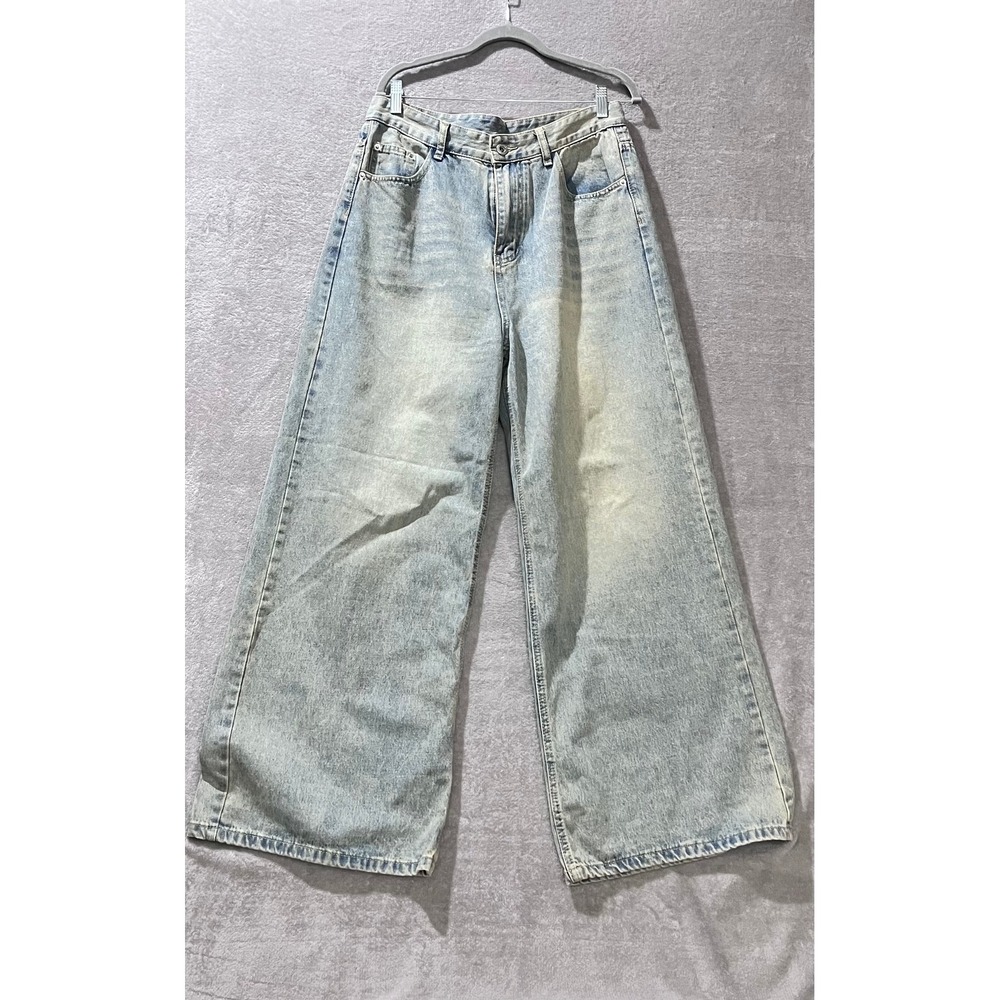 Wide Leg Jeans Women XL Baggy Denim Pants Vintage Y2K Grunge Skater 90s Oversize